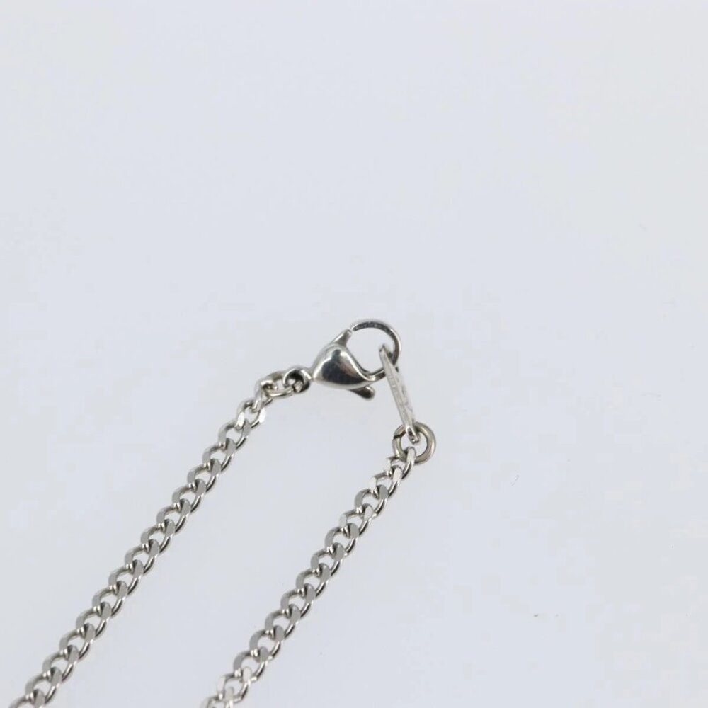 LOUIS VUITTON Monogram Row Necklace metal Silver M02254 LV Auth 143366 - Picture 12 of 16